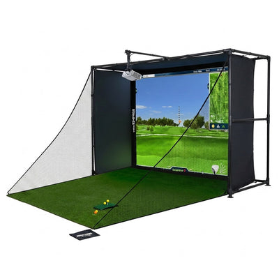 Golf Simulator Enclosure Built for Home Practice, 4K Impact Screen, Complete Cage Frame, Easy Setup Kit