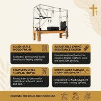 Pilates Reformer Machine Built for Full-Body Training, Premium Maple Frame, Jump Board, Adjustable Resistance — Results & Stats