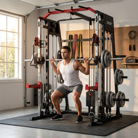 Smith Machine Home Gym All-In-1, 2200LBS Power Cage with Dual Cable Pulley Systems, LAT Pull-Down & Leg Hold-Down | Complete Strength Training Equipment for Full Body Workouts — Lifestyle