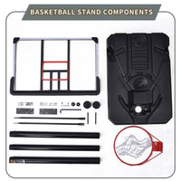 6.6 Ft. to 10 Ft. Adjustable Height Portable Basketball Hoop Goal Basketball System Basketball Equipment with Wheels