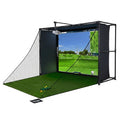 Golf Simulator Enclosure Built for Home Practice, 4K Impact Screen, Complete Cage Frame, Easy Setup Kit