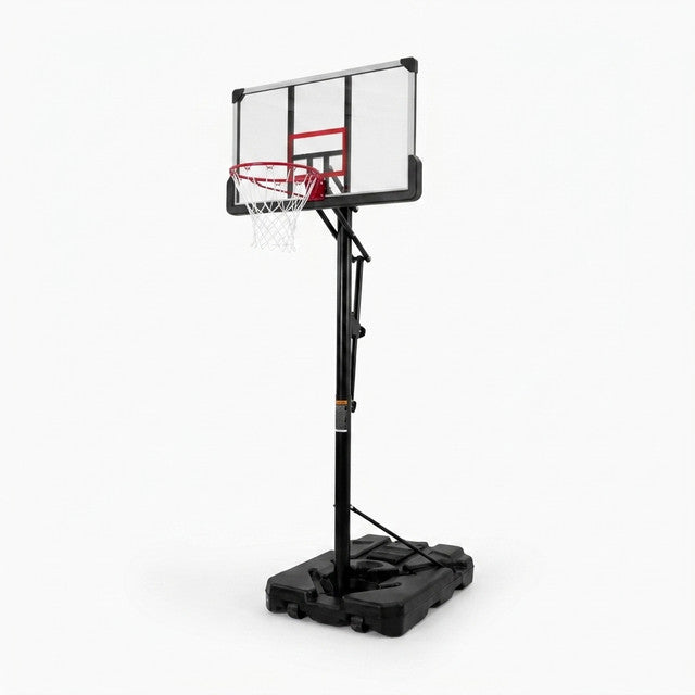 6.6 Ft. to 10 Ft. Adjustable Height Portable Basketball Hoop Goal Basketball System Basketball Equipment with Wheels — Studio Shot