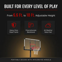 6.6 Ft. to 10 Ft. Adjustable Height Portable Basketball Hoop Goal Basketball System Basketball Equipment with Wheels — Results & Stats