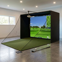 Complete Golf Simulator Enclosure Package – 4K-Ready Impact Screen with Blackout Cage, Projector Mount, Frame Poles, Side Shank Nets | Indoor & Garage Practice | Easy Setup | 12-Month Warranty — Studio Shot