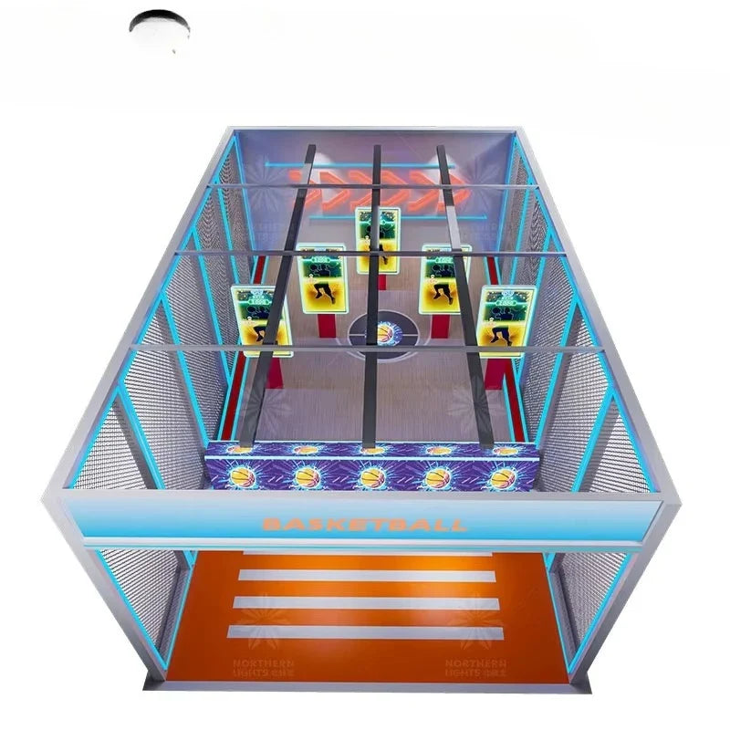 Northern Lights Metal Indoor Foldable Basketball Arcade Game Machine with Hoop