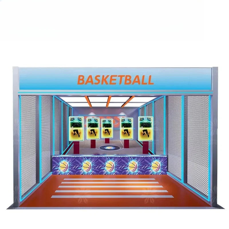 Northern Lights Metal Indoor Foldable Basketball Arcade Game Machine with Hoop