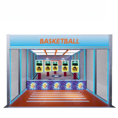 Northern Lights Metal Indoor Foldable Basketball Arcade Game Machine with Hoop