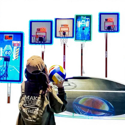 Northern Lights Metal Indoor Foldable Basketball Arcade Game Machine with Hoop