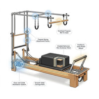 Pilates Reformer Machine Built for Full-Body Training, Premium Maple Frame, Jump Board, Adjustable Resistance — How It Works