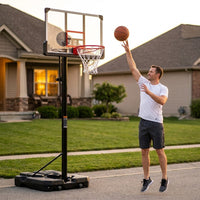 6.6 Ft. to 10 Ft. Adjustable Height Portable Basketball Hoop Goal Basketball System Basketball Equipment with Wheels — Lifestyle