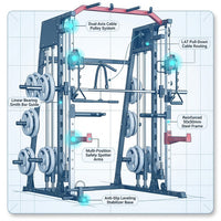 Smith Machine Home Gym All-In-1, 2200LBS Power Cage with Dual Cable Pulley Systems, LAT Pull-Down & Leg Hold-Down | Complete Strength Training Equipment for Full Body Workouts — How It Works