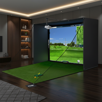 Golf Simulator Enclosure Built for Home Practice, 4K Impact Screen, Complete Cage Frame, Easy Setup Kit