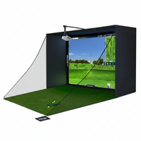Golf Simulator Enclosure Built for Home Practice, 4K Impact Screen, Complete Cage Frame, Easy Setup Kit