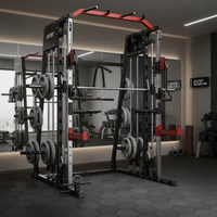 Smith Machine Home Gym Built for Complete Strength Training, 2200LBS Capacity, Dual Cable Pulleys, LAT Pull-Down