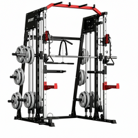 Smith Machine Home Gym Built for Complete Strength Training, 2200LBS Capacity, Dual Cable Pulleys, LAT Pull-Down